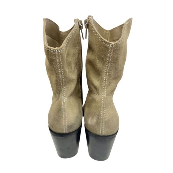 BP.‎ Western Boots Size 5.5 in Tan Smoke Leather Block Heel Pointed Toe - Picture 7 of 10